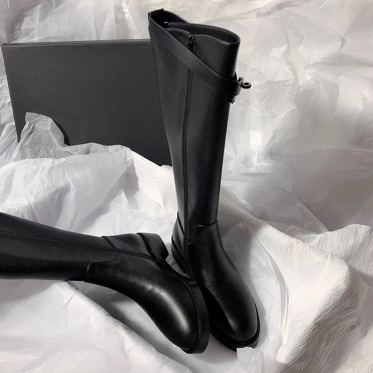 BOTTES CUIR NOIR KEY