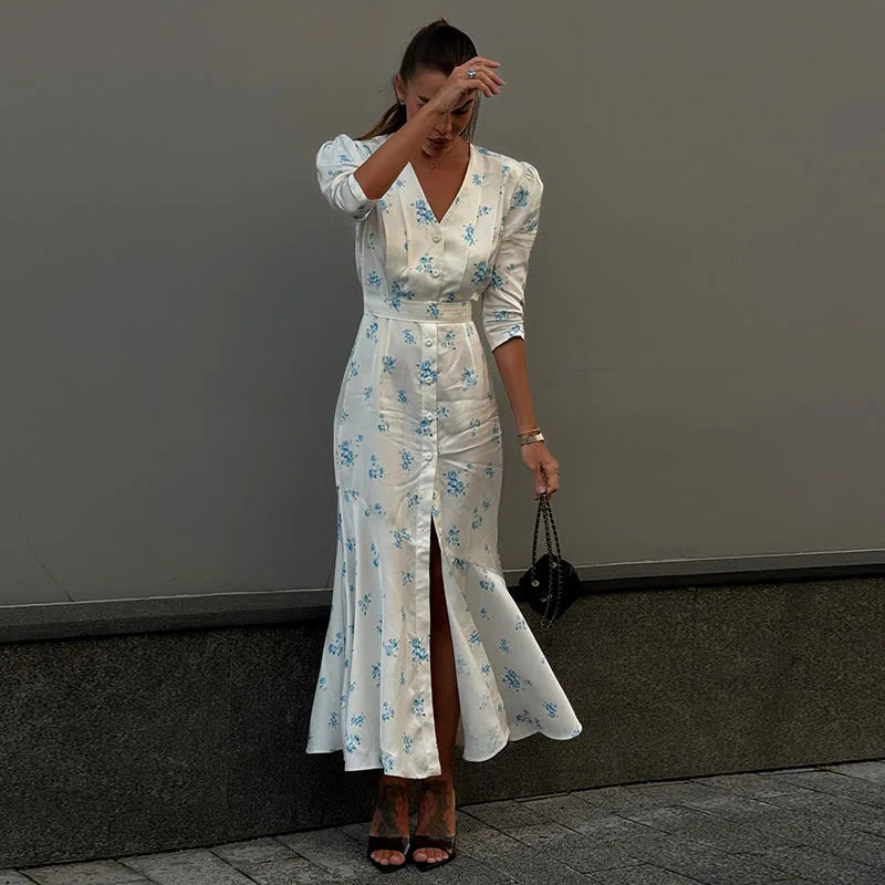 ROBES A FLEURS TAILLE AJUSTÉE