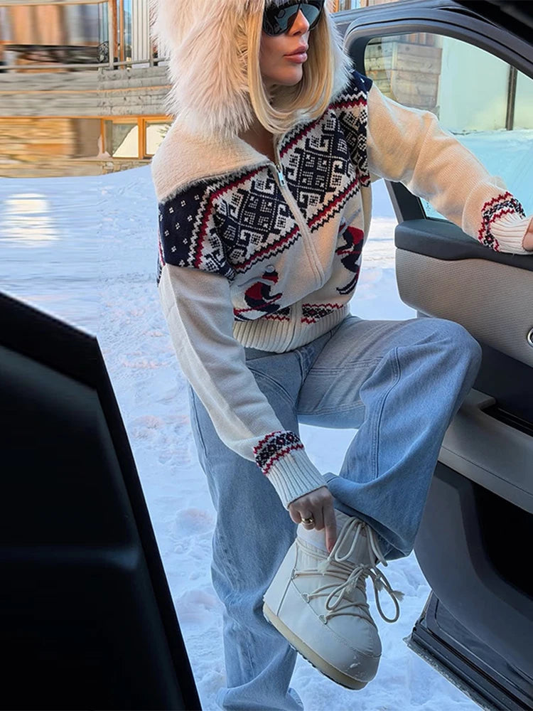 GILET LAINE ZIP NEIGE