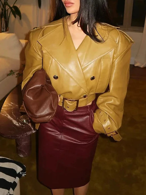 Veste rétro coupe moutarde trendy