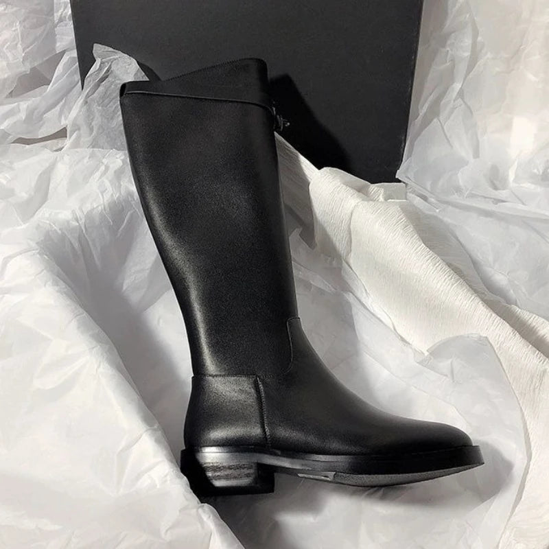 BOTTES CUIR NOIR KEY