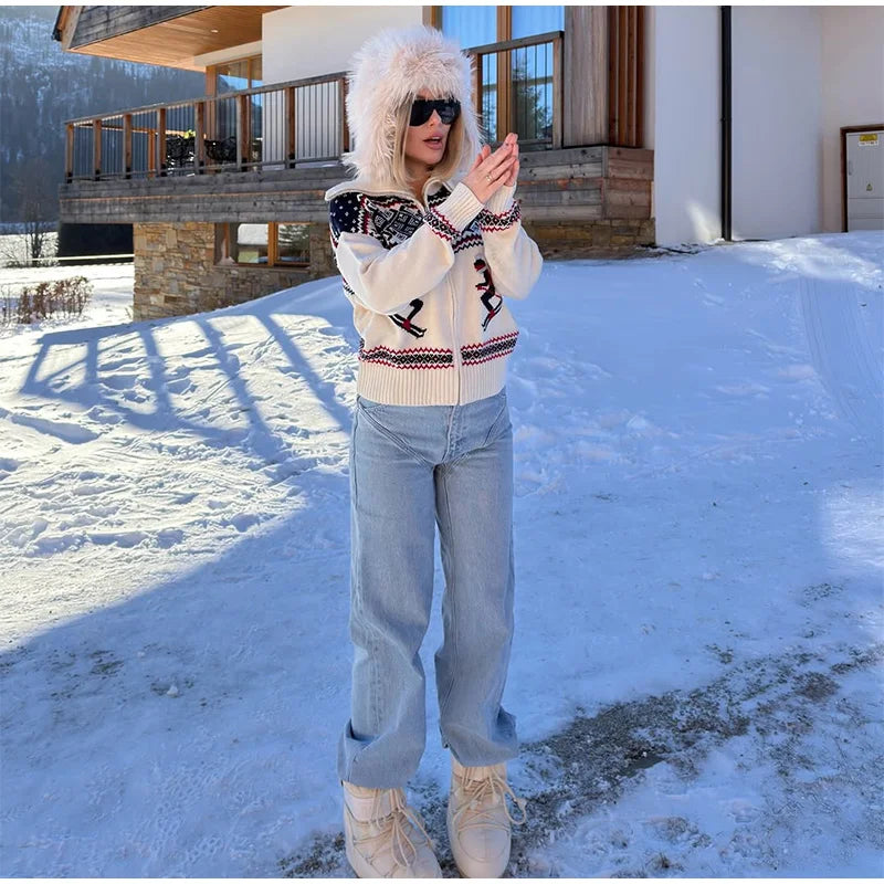 GILET LAINE ZIP NEIGE