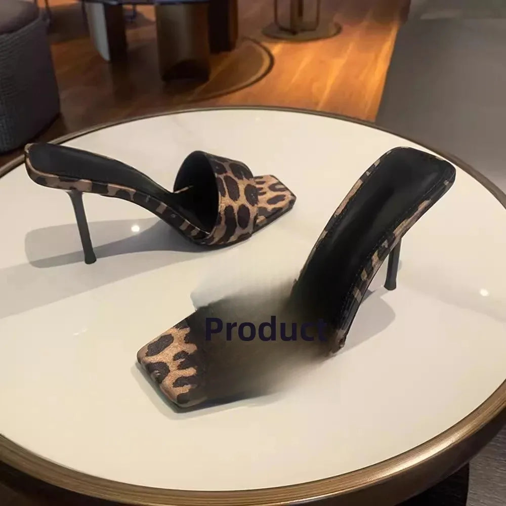 SANDALES LEOPARD SATIN