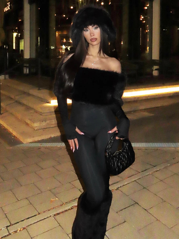 COMBINAISON ADRIANNA FOURRURE