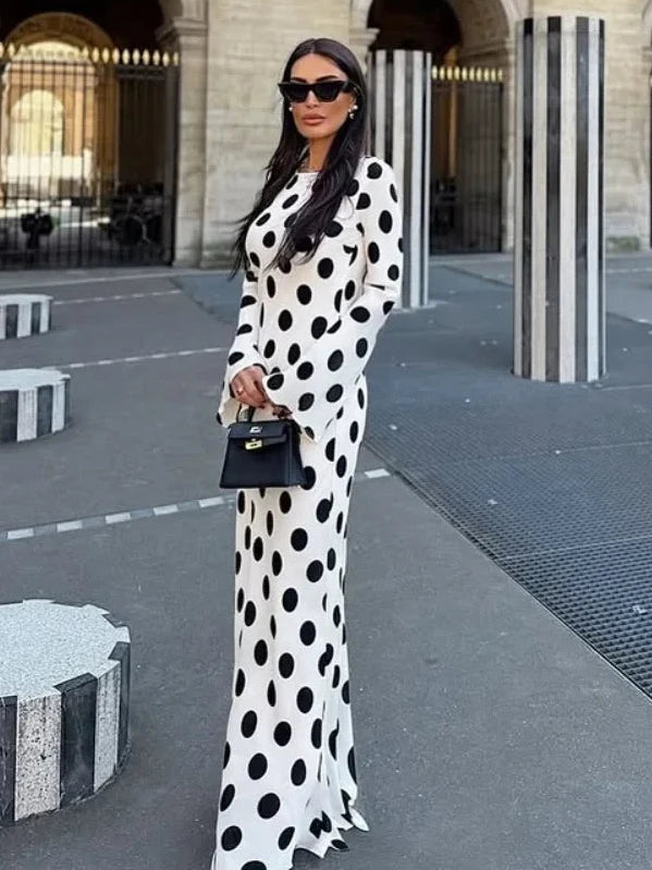 ROBE PETITS POIS MANCHES ÉVASÉES