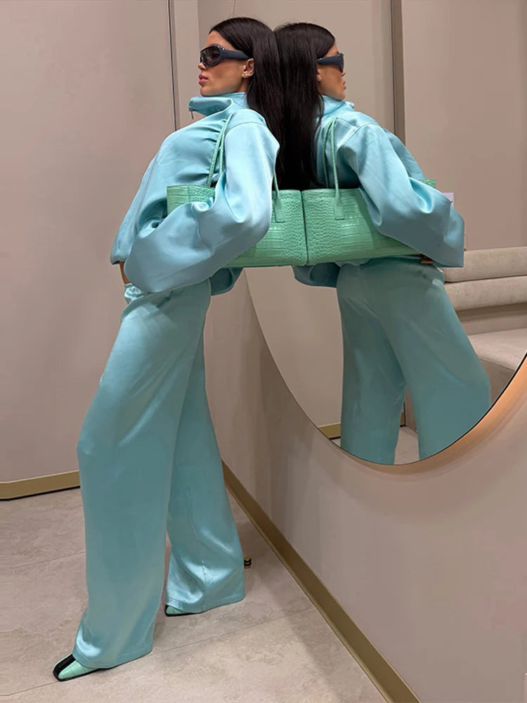 Ensemble bleu Tiffany oversize