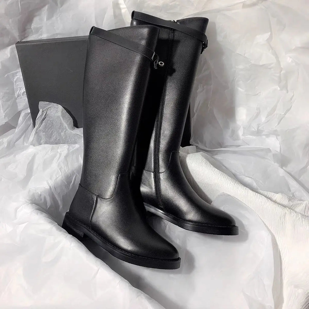 BOTTES CUIR NOIR KEY