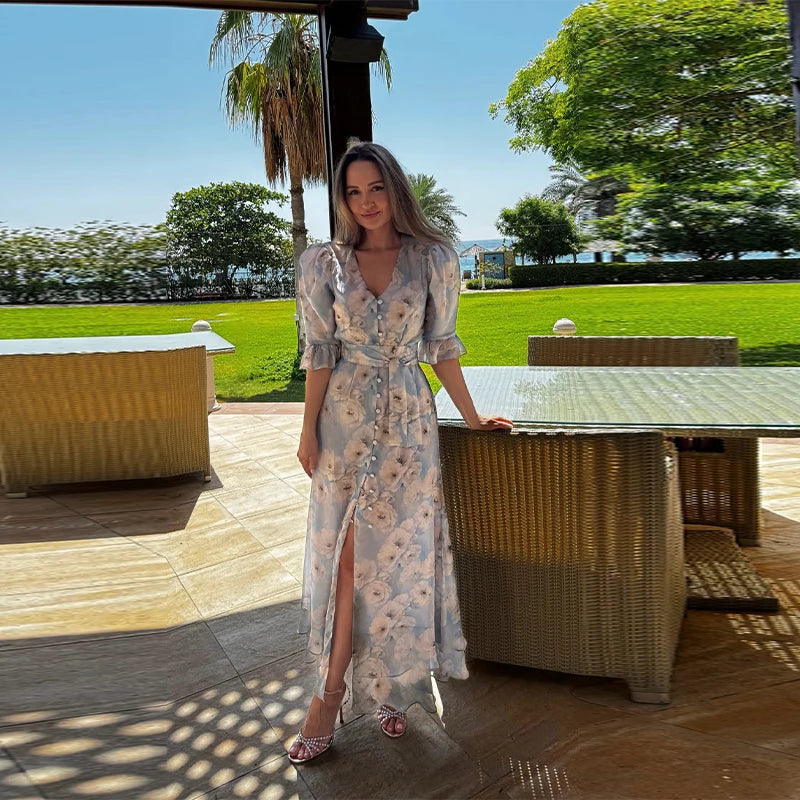 ROBES A FLEURS TAILLE AJUSTÉE