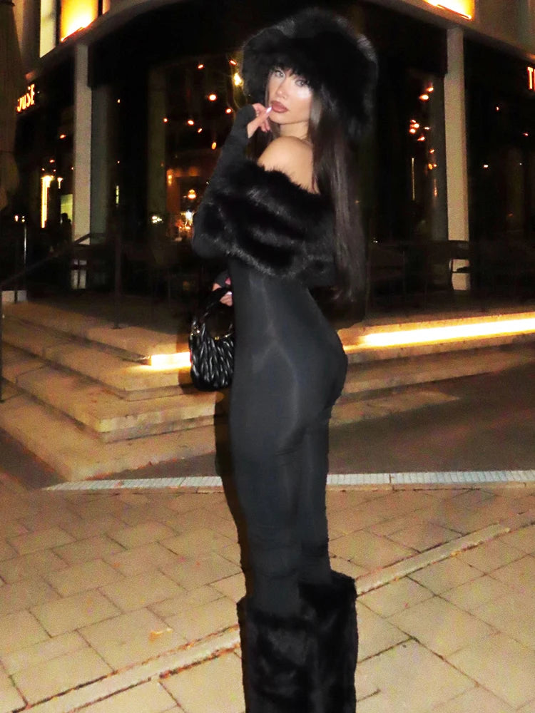 COMBINAISON ADRIANNA FOURRURE