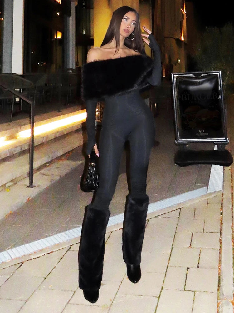 COMBINAISON ADRIANNA FOURRURE