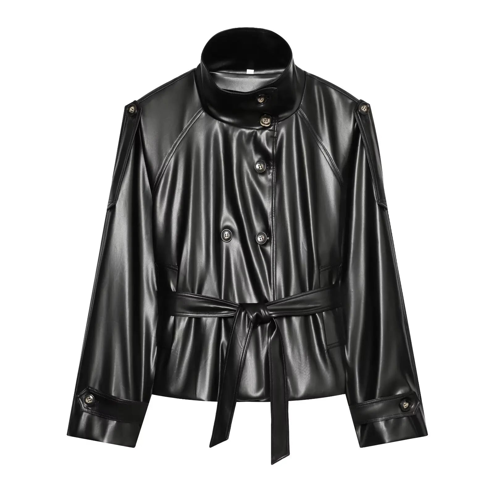 Veste similicuir legere ceinture