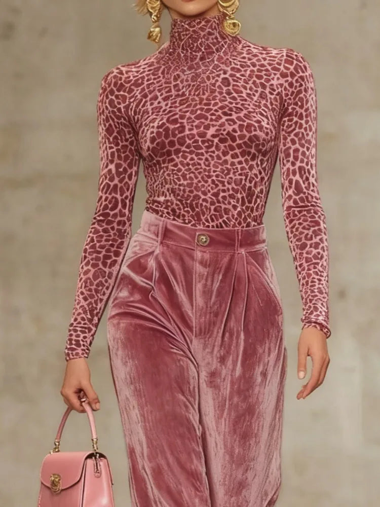 TOP ROSE LEOPARD VINTAGE