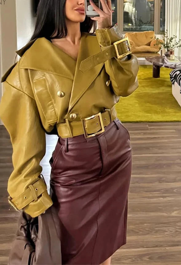 Veste rétro coupe moutarde trendy