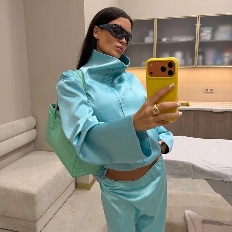 Ensemble bleu Tiffany oversize