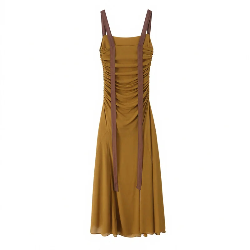 ROBE PLISSÉE CAMEL