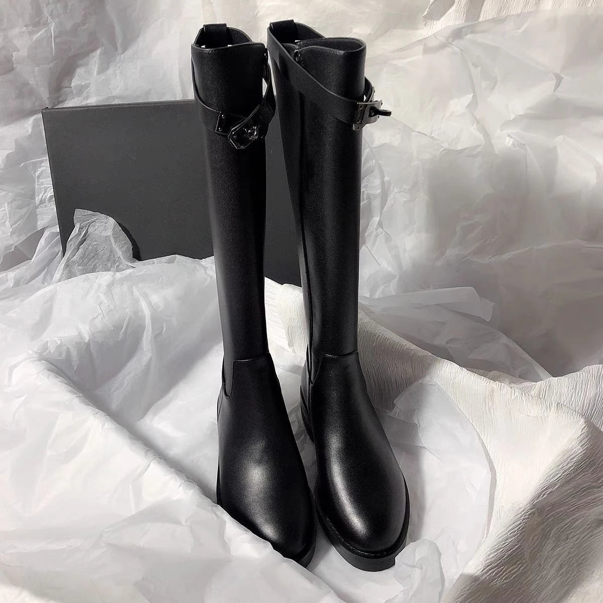 BOTTES CUIR NOIR KEY