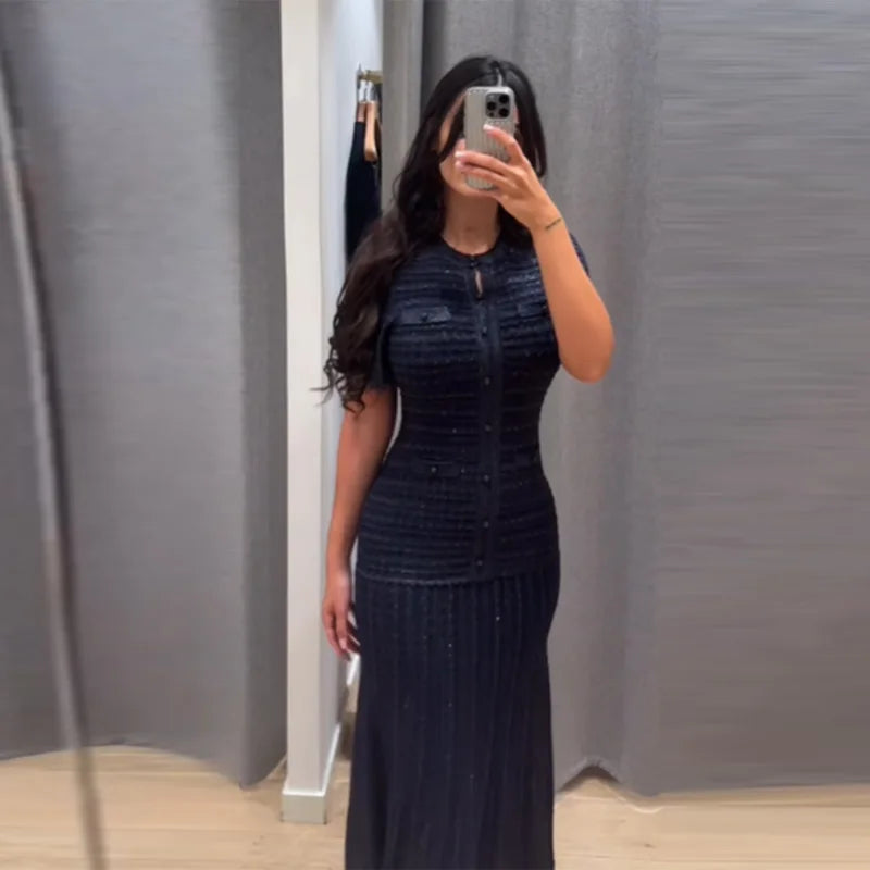 ROBE LONGUE INSPI PAILLETTE