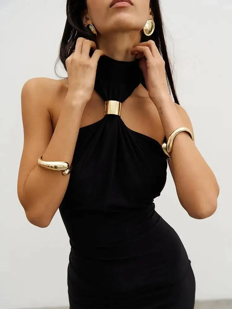 ROBE BODYCON DÉTAIL COU
