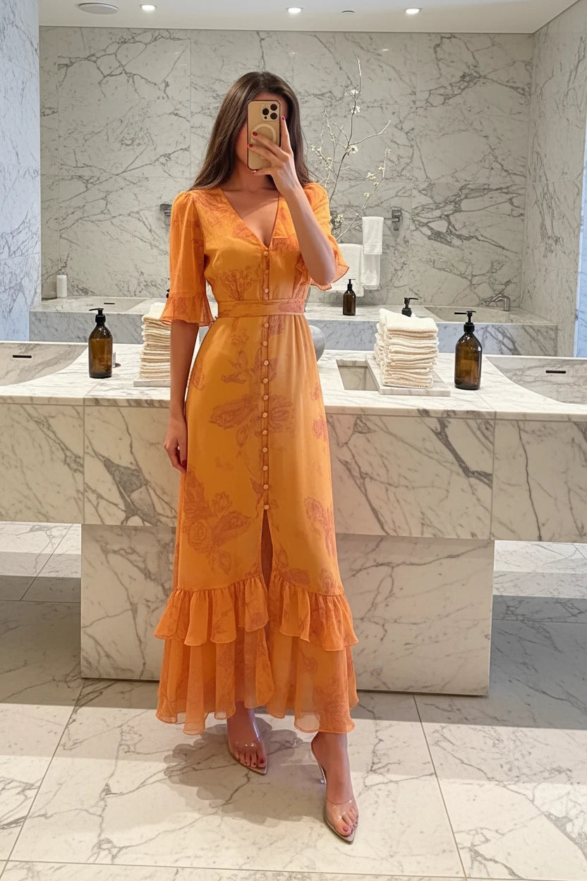 ROBES A FLEURS TAILLE AJUSTÉE