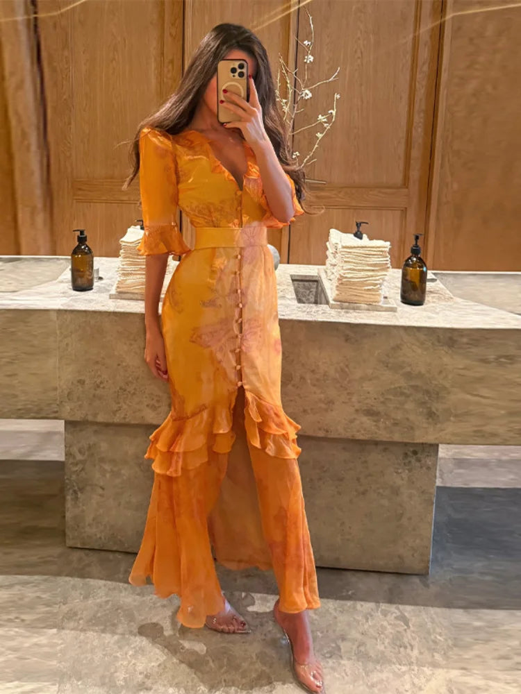 ROBES A FLEURS TAILLE AJUSTÉE