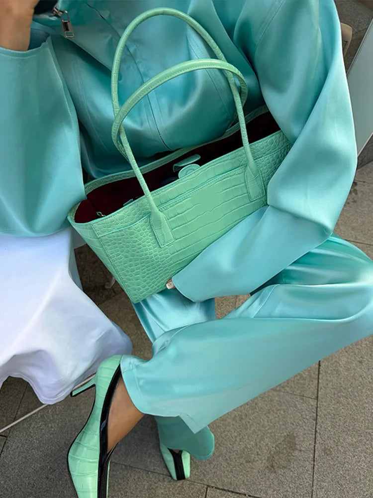 Ensemble bleu Tiffany oversize