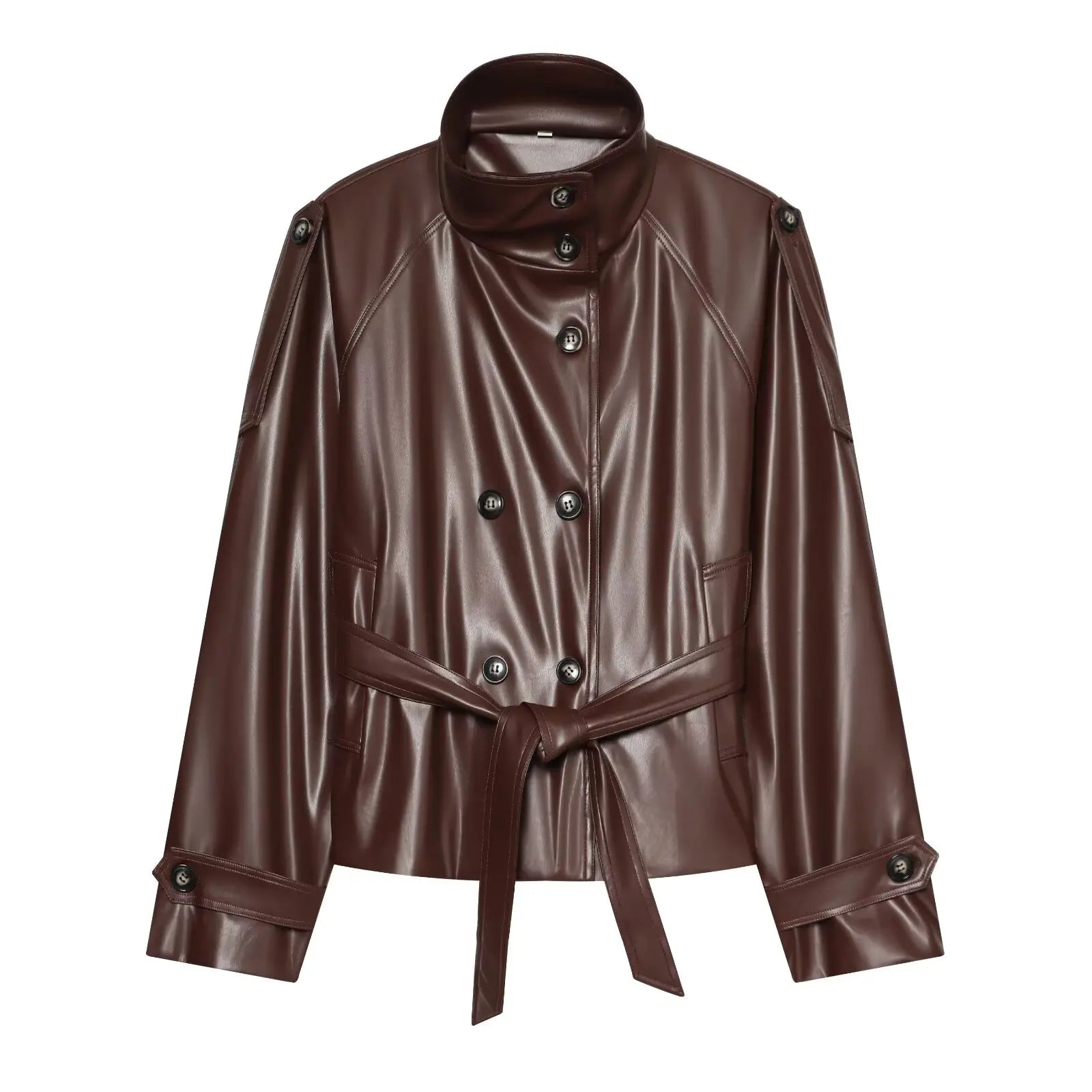 Veste similicuir legere ceinture