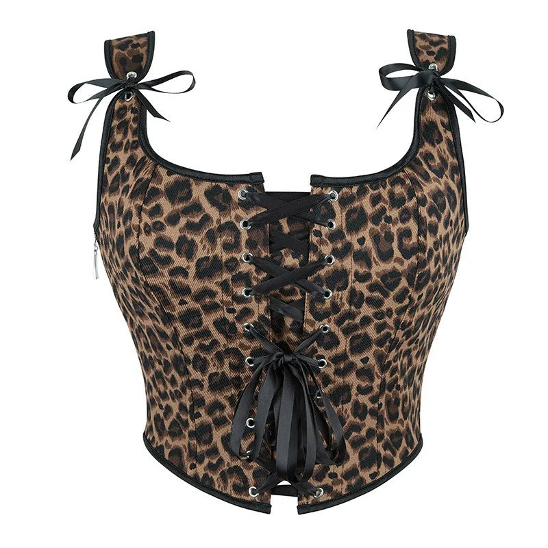 CORSET NOEUD LEOPARD
