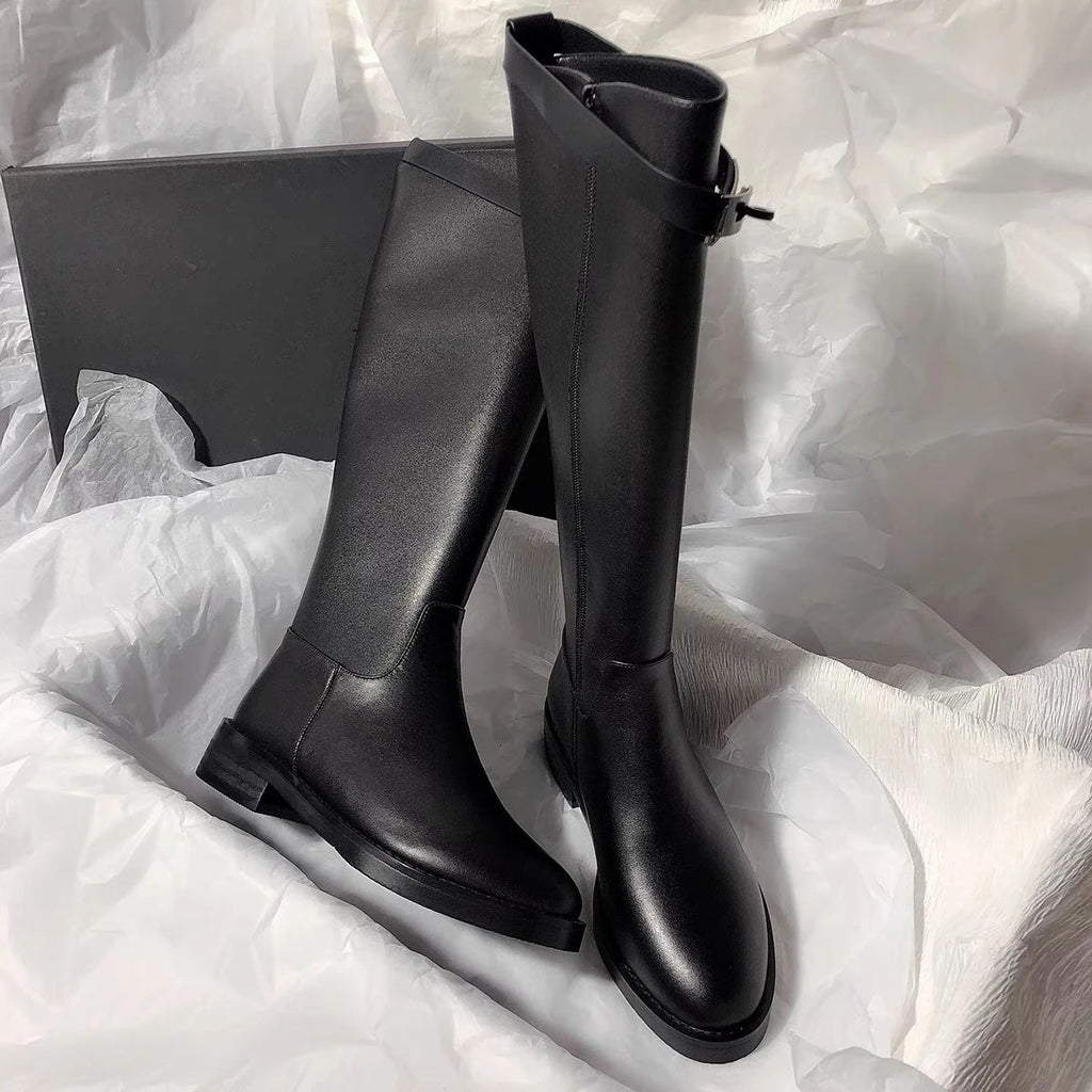 BOTTES CUIR NOIR KEY