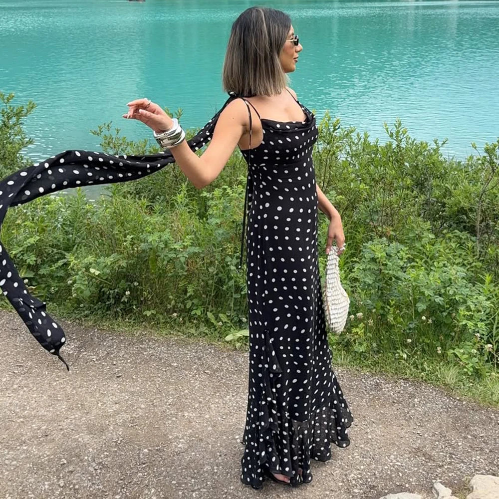 ROBE PETITS POIS ÉCHARPE