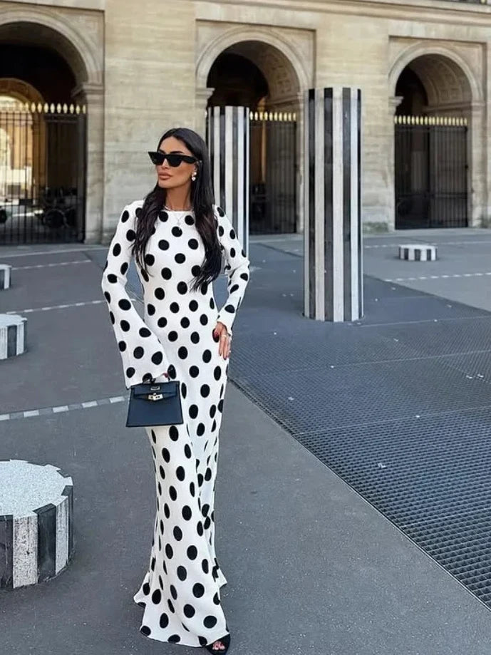 ROBE PETITS POIS MANCHES ÉVASÉES
