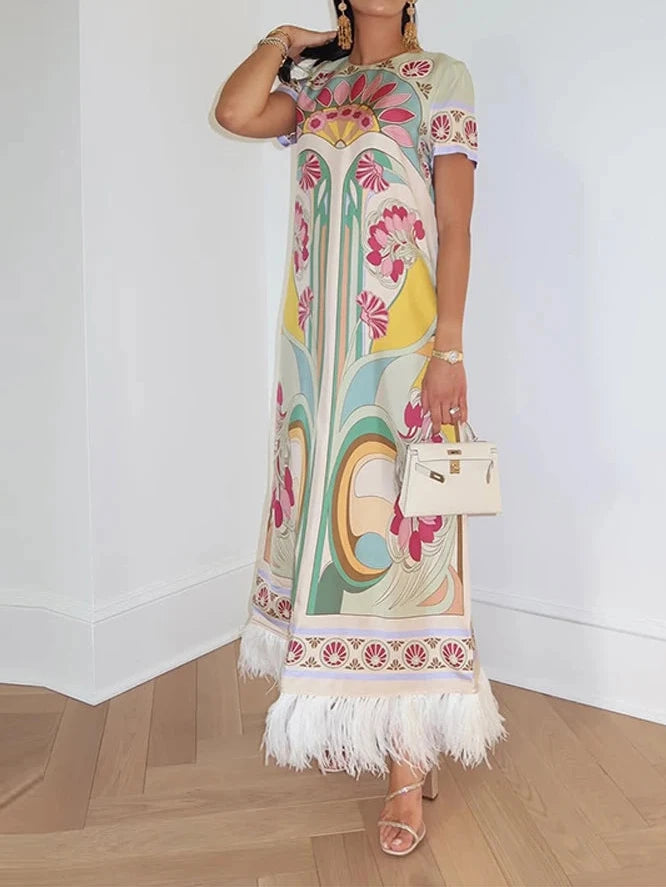 ROBE MOTIF PLUME