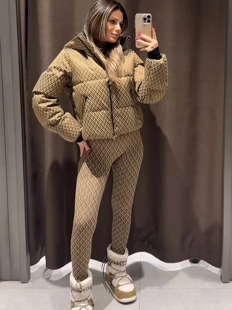 ENSEMBLE SKI MOTIF MARRON