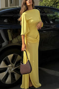 ROBE INVITÉE JAUNE BEURRE