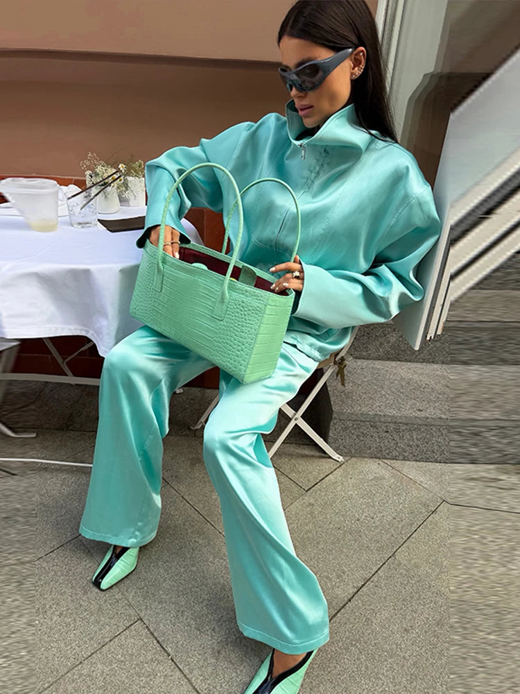 Ensemble bleu Tiffany oversize