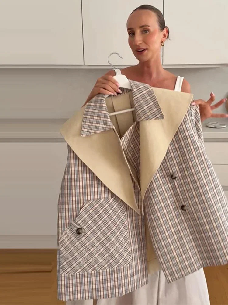Trench couture réversible beige